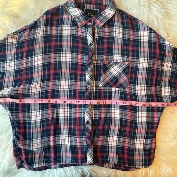 Rails Women's Plaid Dolman Sleeve Button-Up Flannel Shirt  L Cowgirl Western - Picture 12 of 14